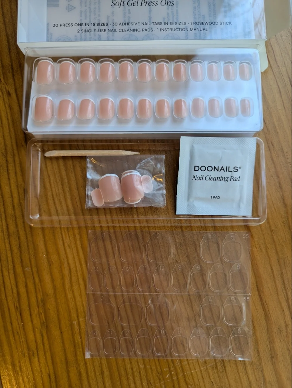 Doonails Reusable Gel Press-On Nails Set in "Classic French Extra Short Square" - Picture 11 of 13